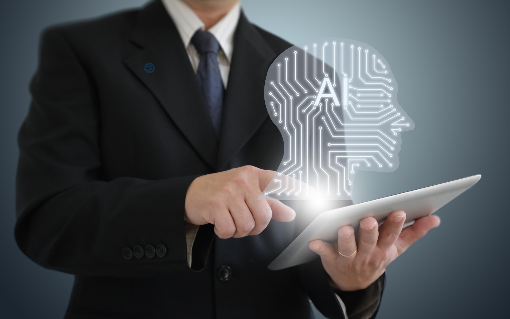 Professional using AI technology - representing MW3.biz's human-centered approach to technological development